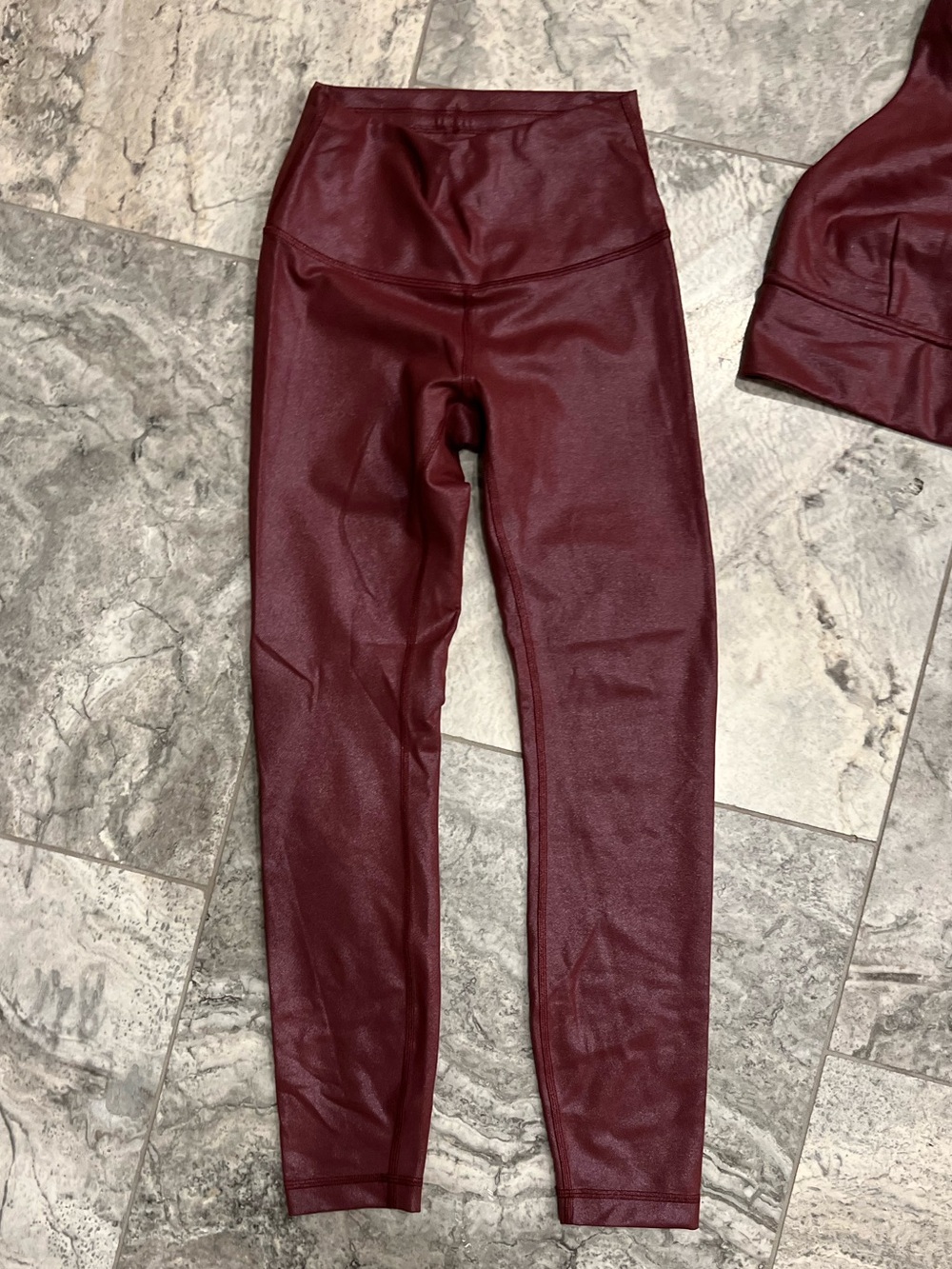 Lululemon Matching Set- Radiant Burgundy Foil Sports Bra & Leggings Set - Picture 2 of 8